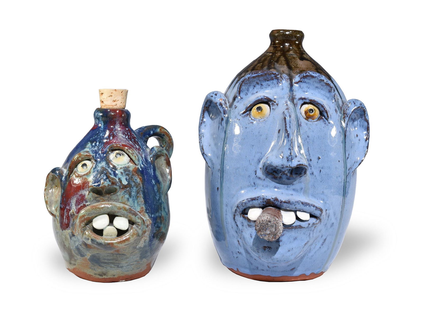 2 Billy Joe Craven Stoneware Face Jugs (1 of 5)
