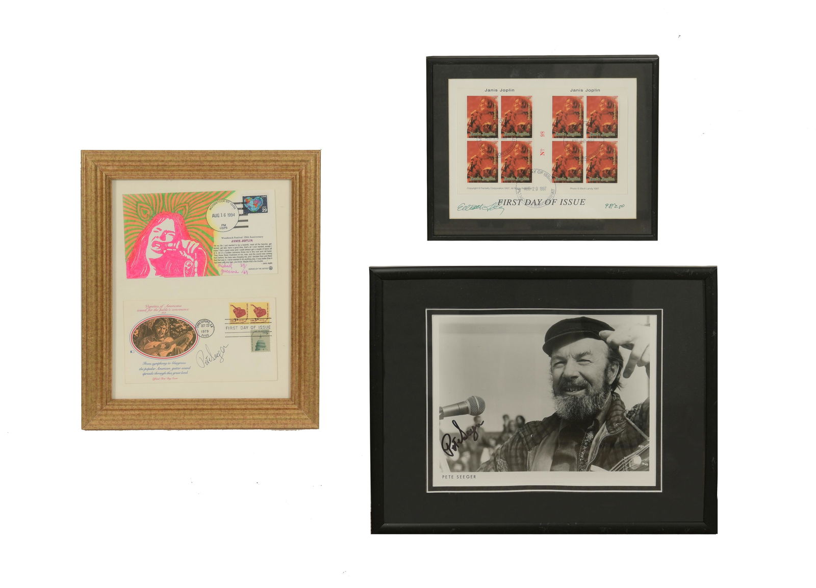 Janis Joplin - Pete Seeger Signed 1st Day Covers + (1 of 9)