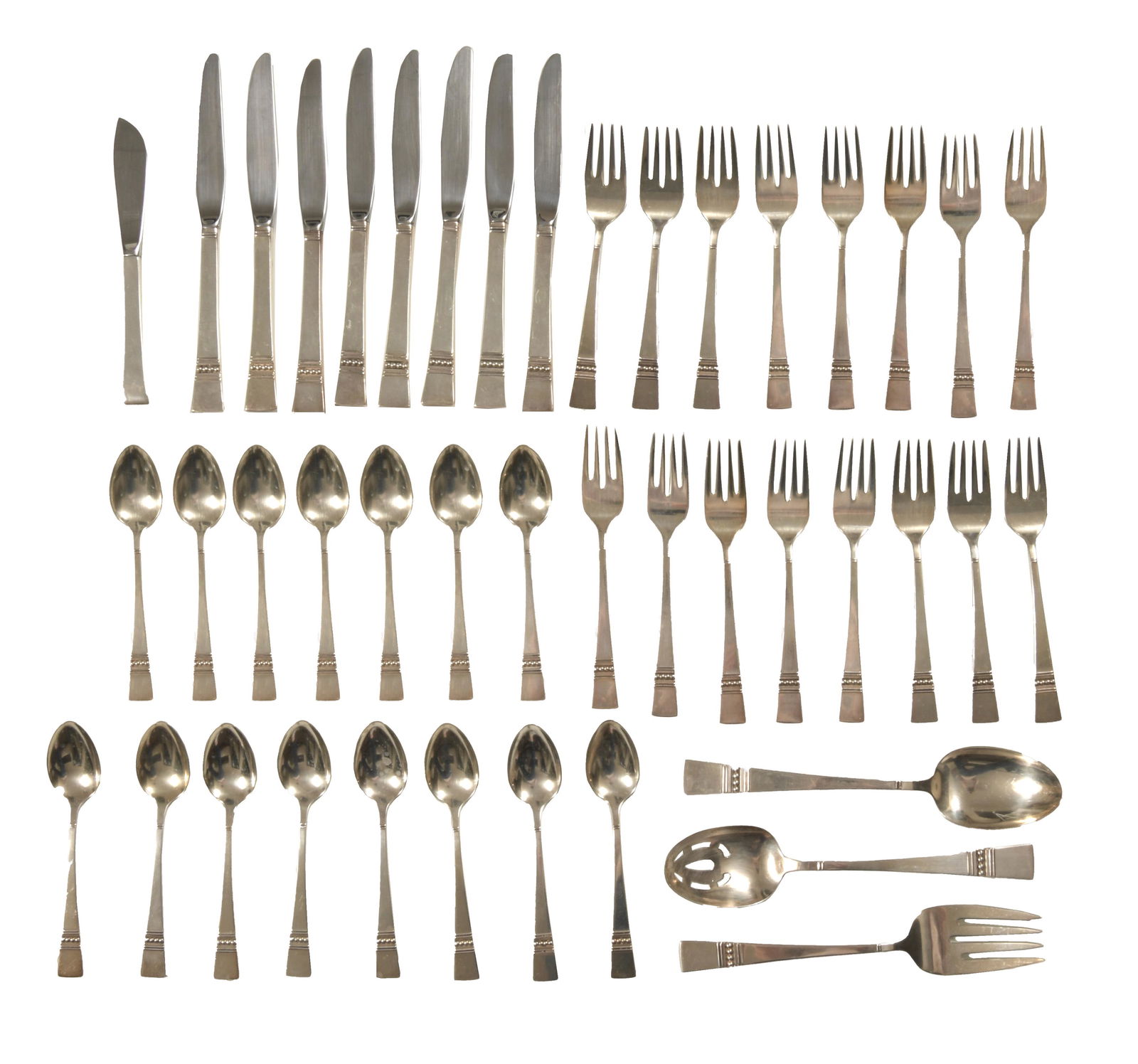 43 Pc. Reed & Barton Diadem MCM Sterling Flatware (1 of 5)