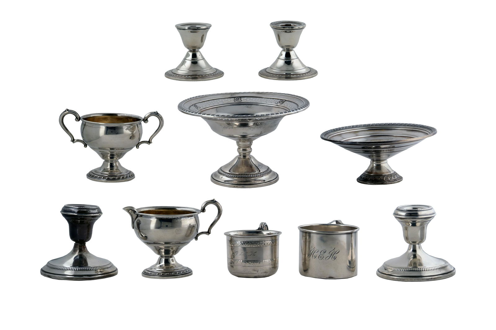 Lot of Sterling Silver Cups, Compotes, Tongs, Etc (1 of 15)