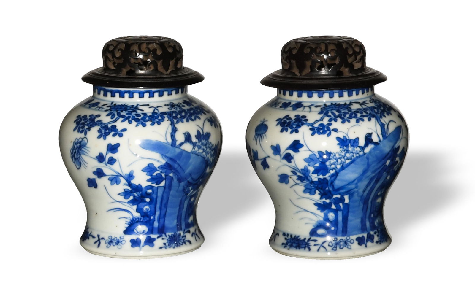 Pair of Chinese Blue and White Jars, 19th Century (1 of 7)