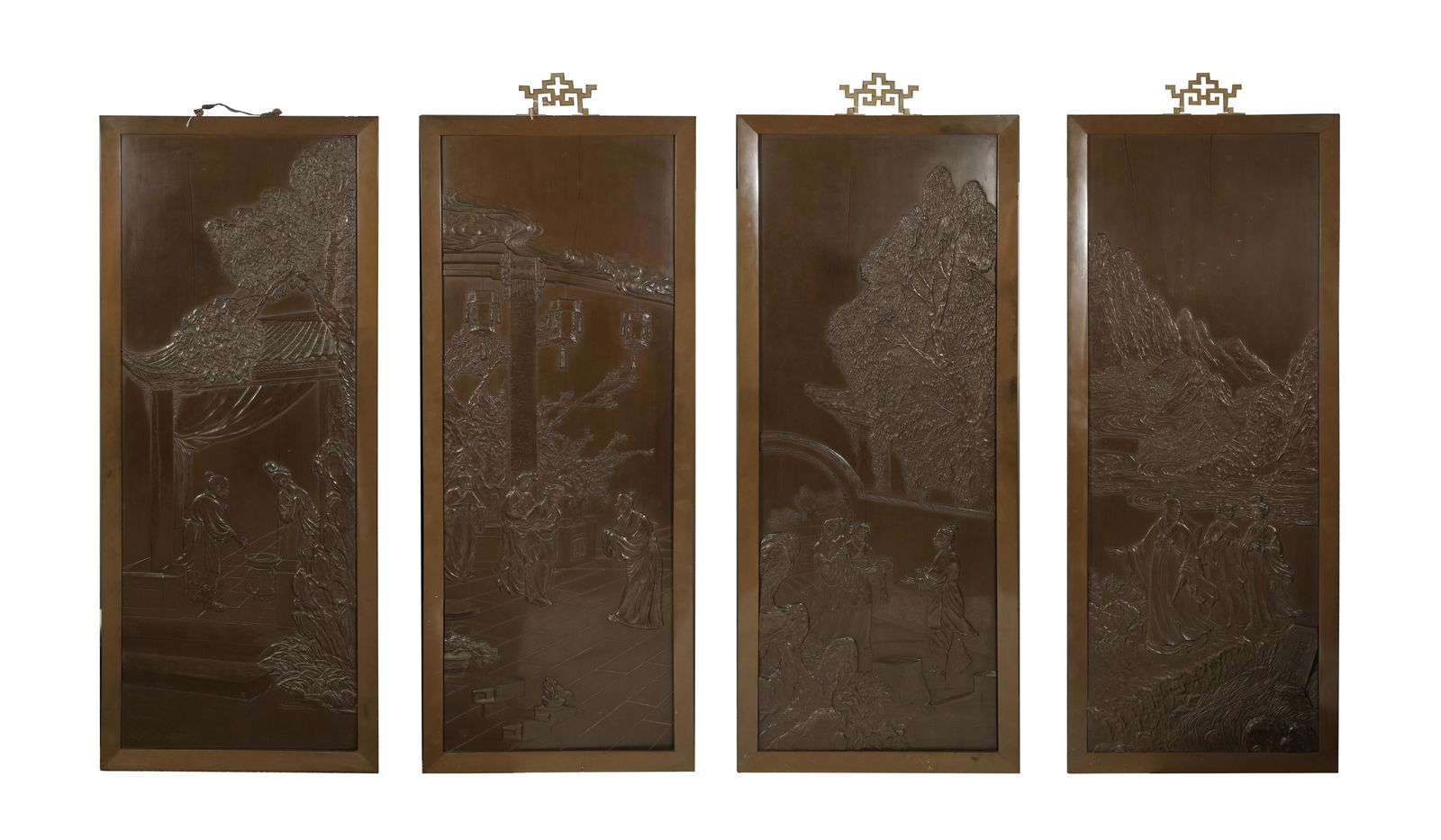 Set of 4 Chinese Lacquer Panels, Republic Period (1 of 9)