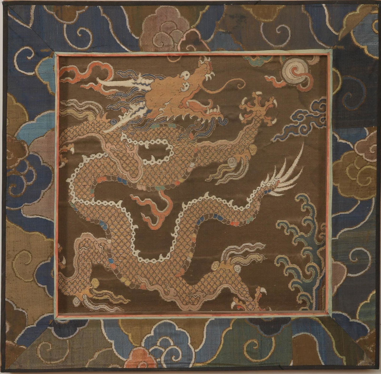 Chinese Framed Brown Dragon Kesi Panel, 18th Century (1 of 8)
