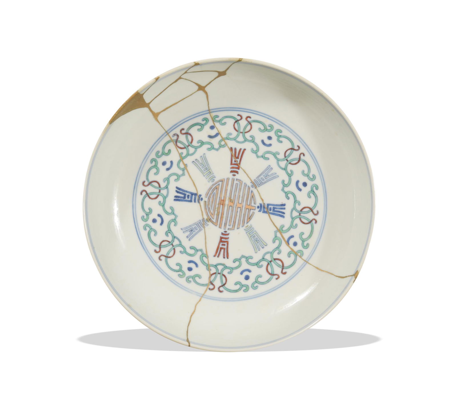 Chinese Doucai Sanskrit Plate, Qianlong (1 of 7)