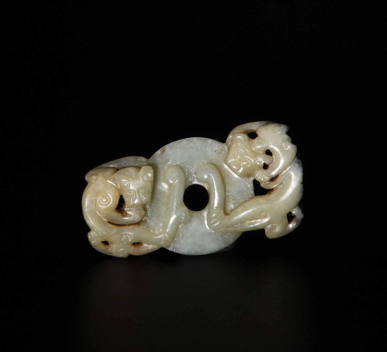 Chinese Jade Bi with Chilong, Ming dynasty (1 of 5)