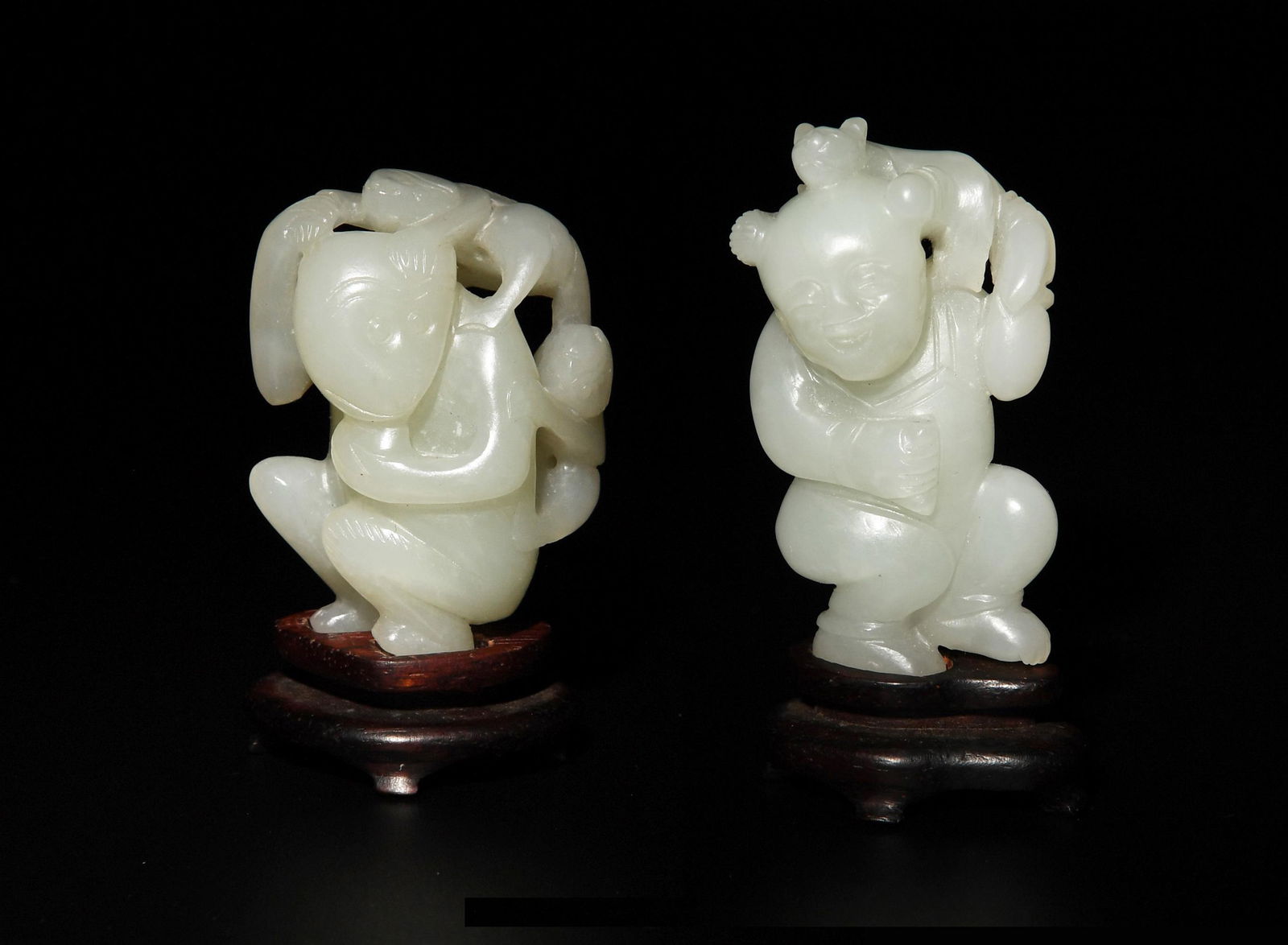 Chinese Carved Jade Boy and Monkey, 19th Century (1 of 9)