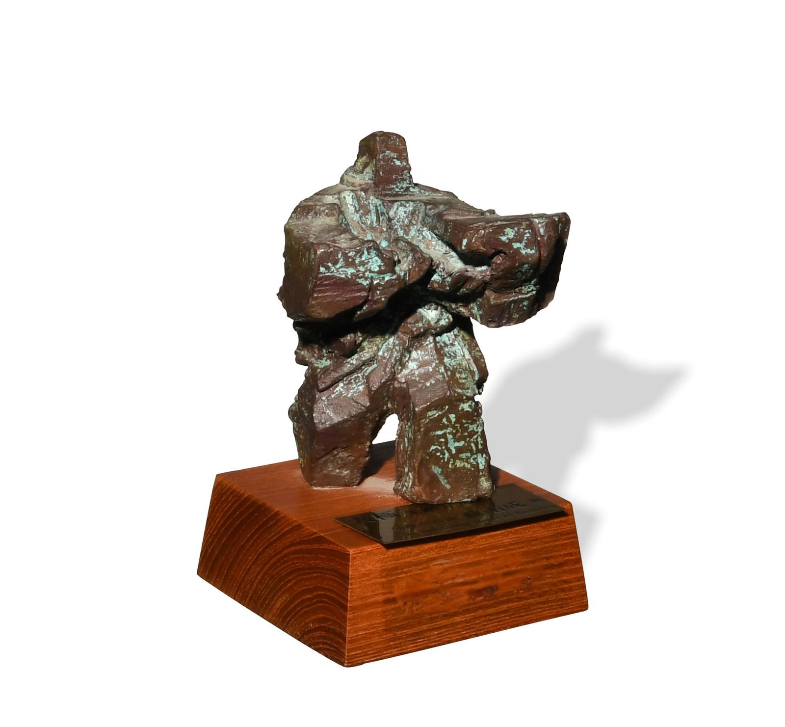 Bronze Sculpture of Tai Chi by Ju Ming: Ju Ming (Taiwan, b. 1938) bronze figure from the artist's Tai Chi series, 1986. His Tai Chi series is a group of blocky, humanoid forms performing stances from the martial art Tai Chinese This version