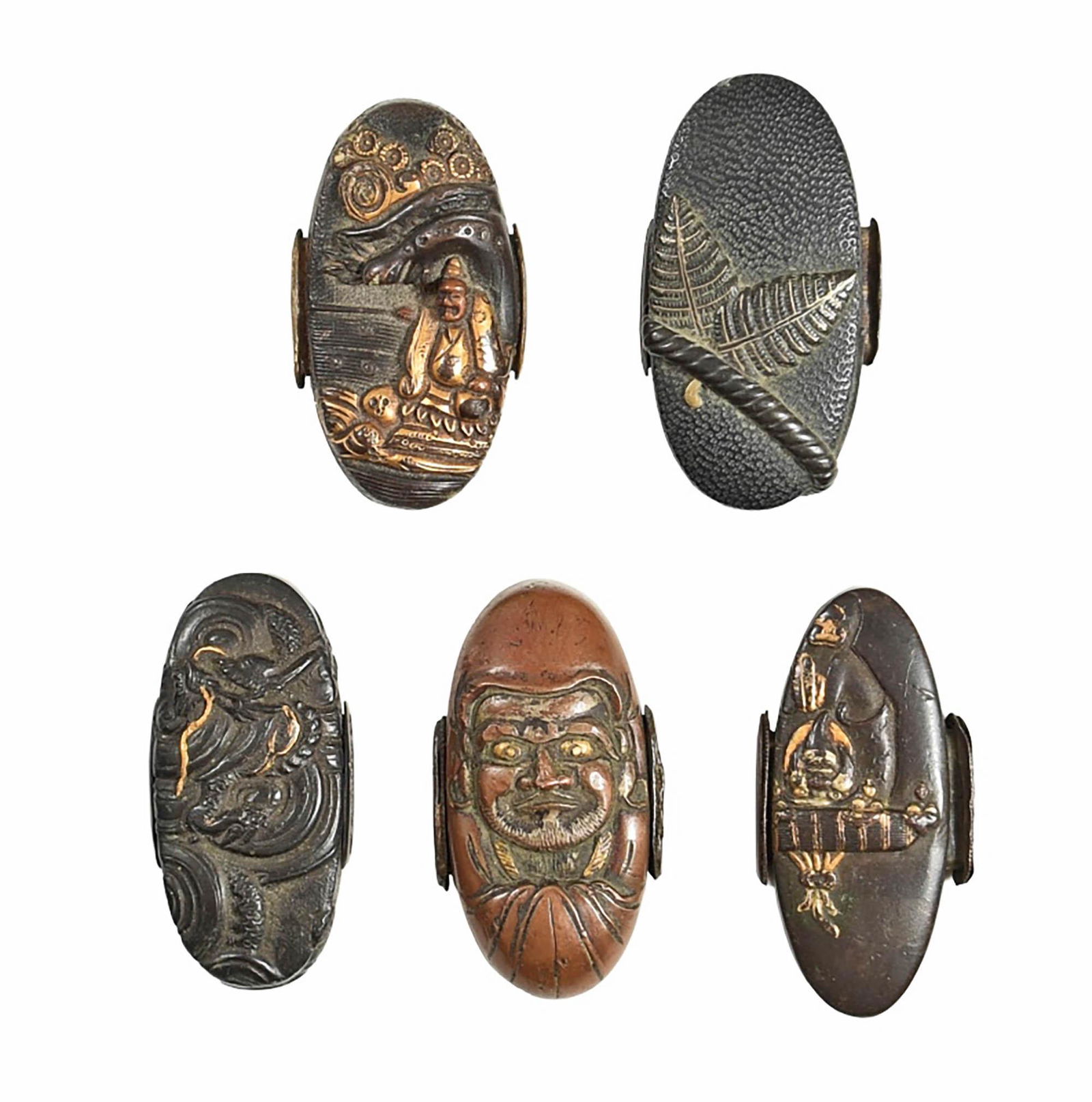 5 Japanese Mixed Metal Kashira (1 of 7)