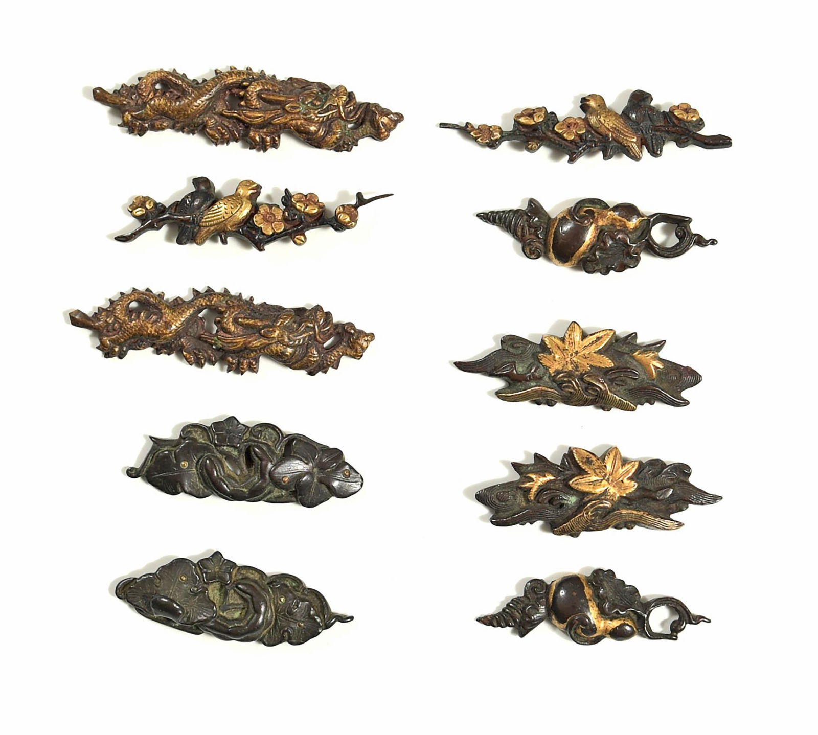 5 Pairs of Japanese Mixed Metal Menuki (1 of 13)