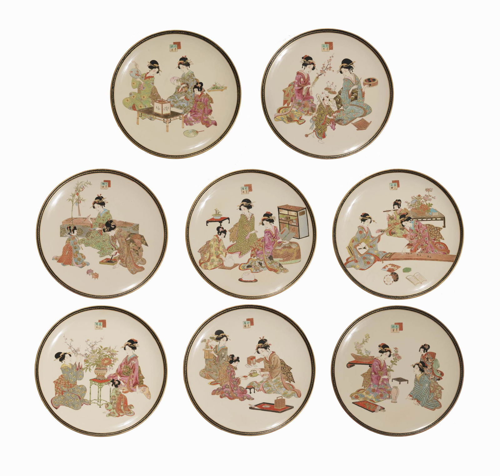 Set of 8 Japanese Satsuma Plates (1 of 17)