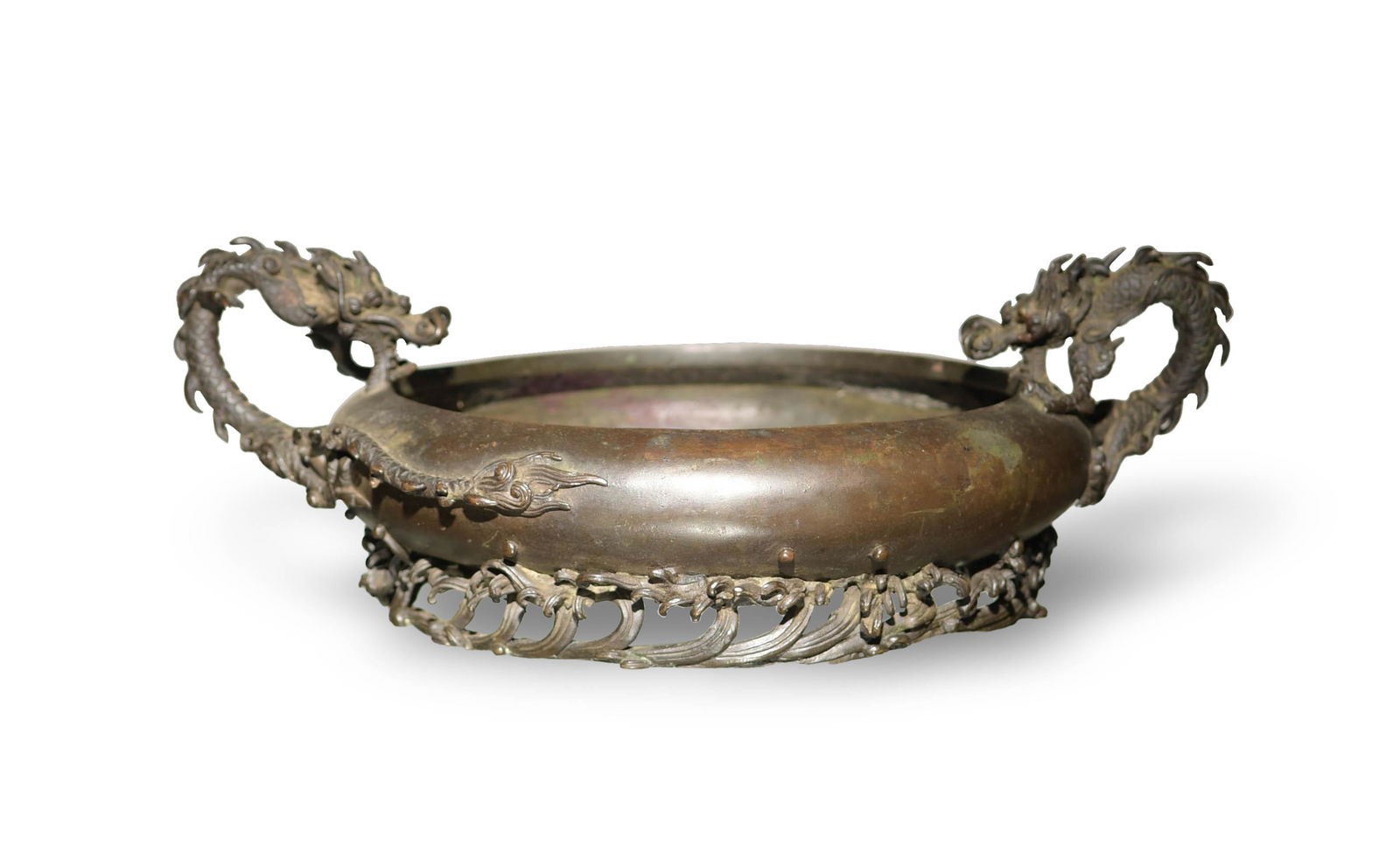 Japanese Bronze Brush Washer with Dragons (1 of 10)