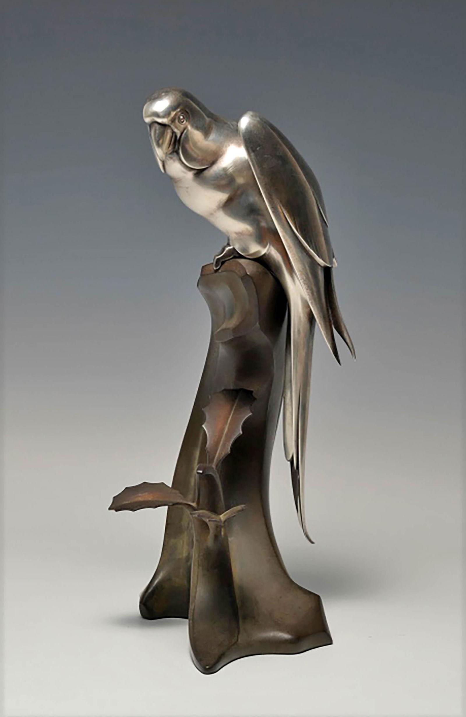 Japanese Mixed Metal Okimono of Parrot, 20th Century (1 of 9)