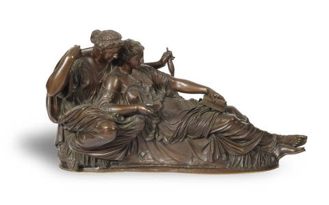 French Neoclassical Bronze of Clotho and Atropos