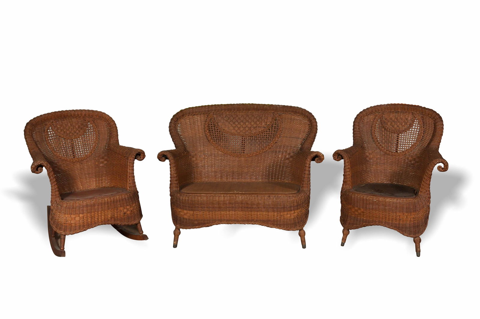 Antique Heywood Wakefield Wicker Parlor Set (1 of 9)
