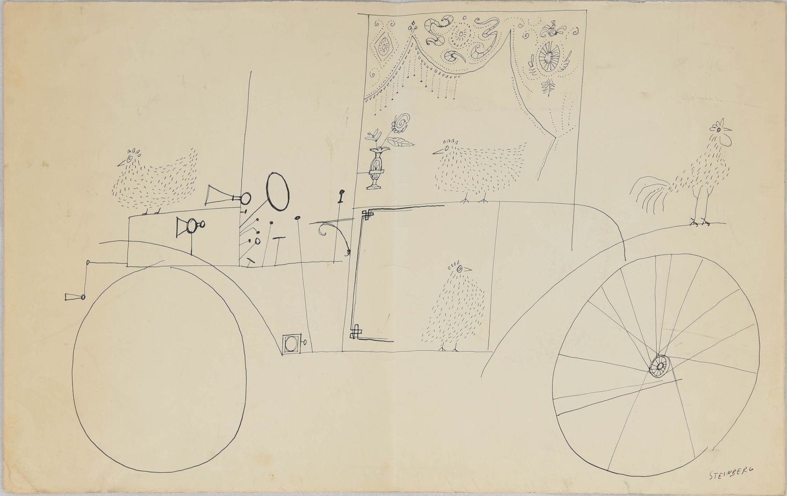 Saul Steinberg Pen and Ink Drawing (1 of 6)