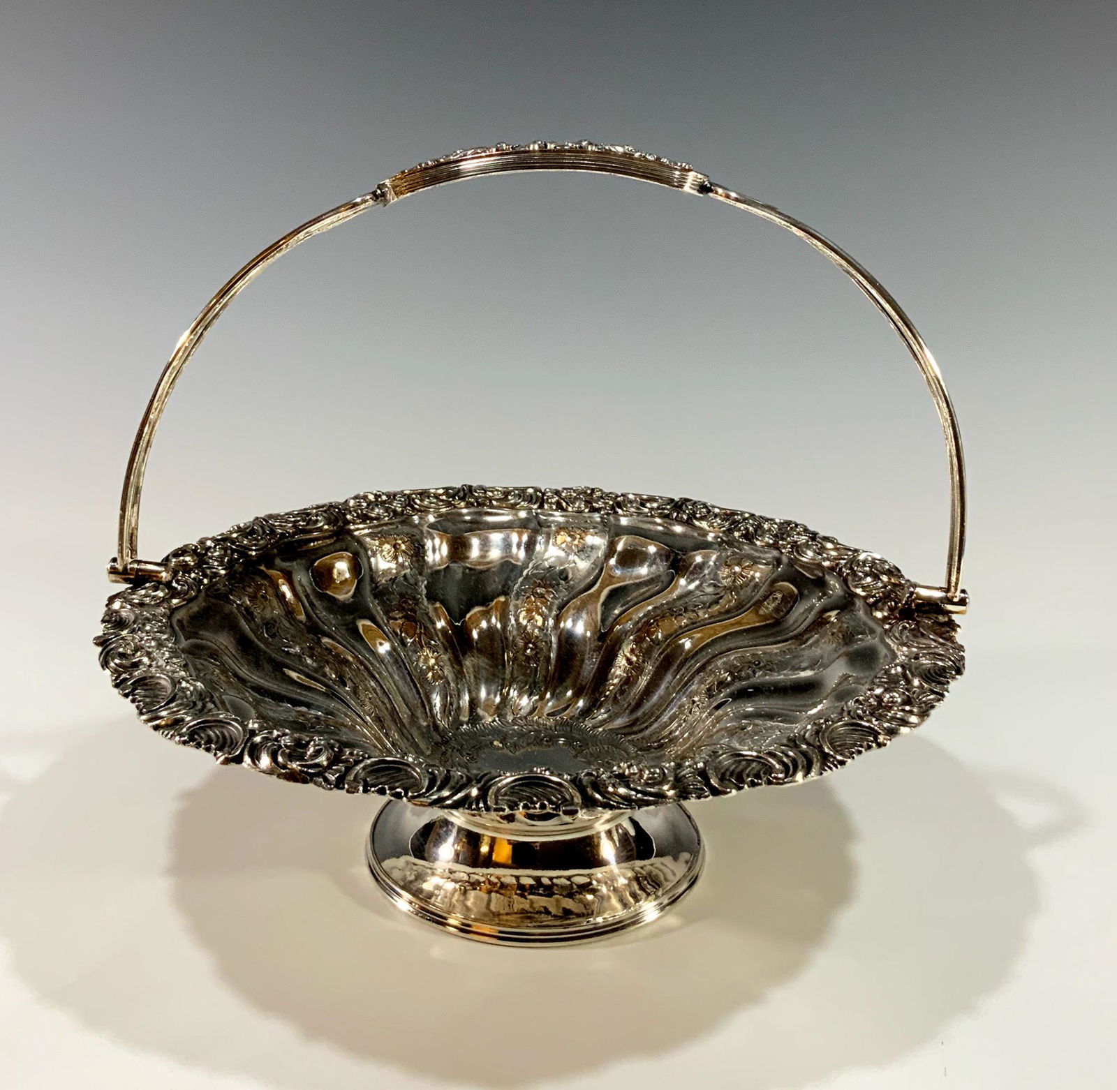 Fancy Victorian Silverplate Bridal Basket (1 of 4)