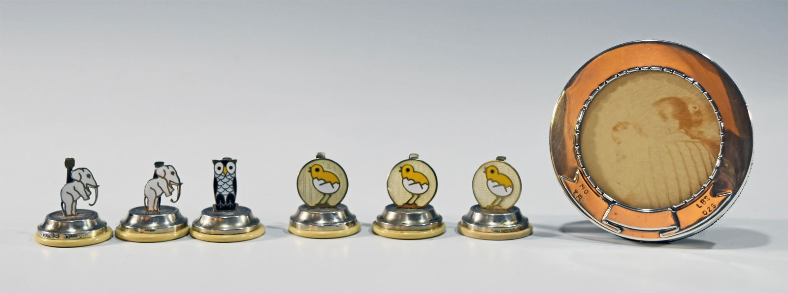 German Sterling and Enamel Place card Holders and Frame (1 of 4)