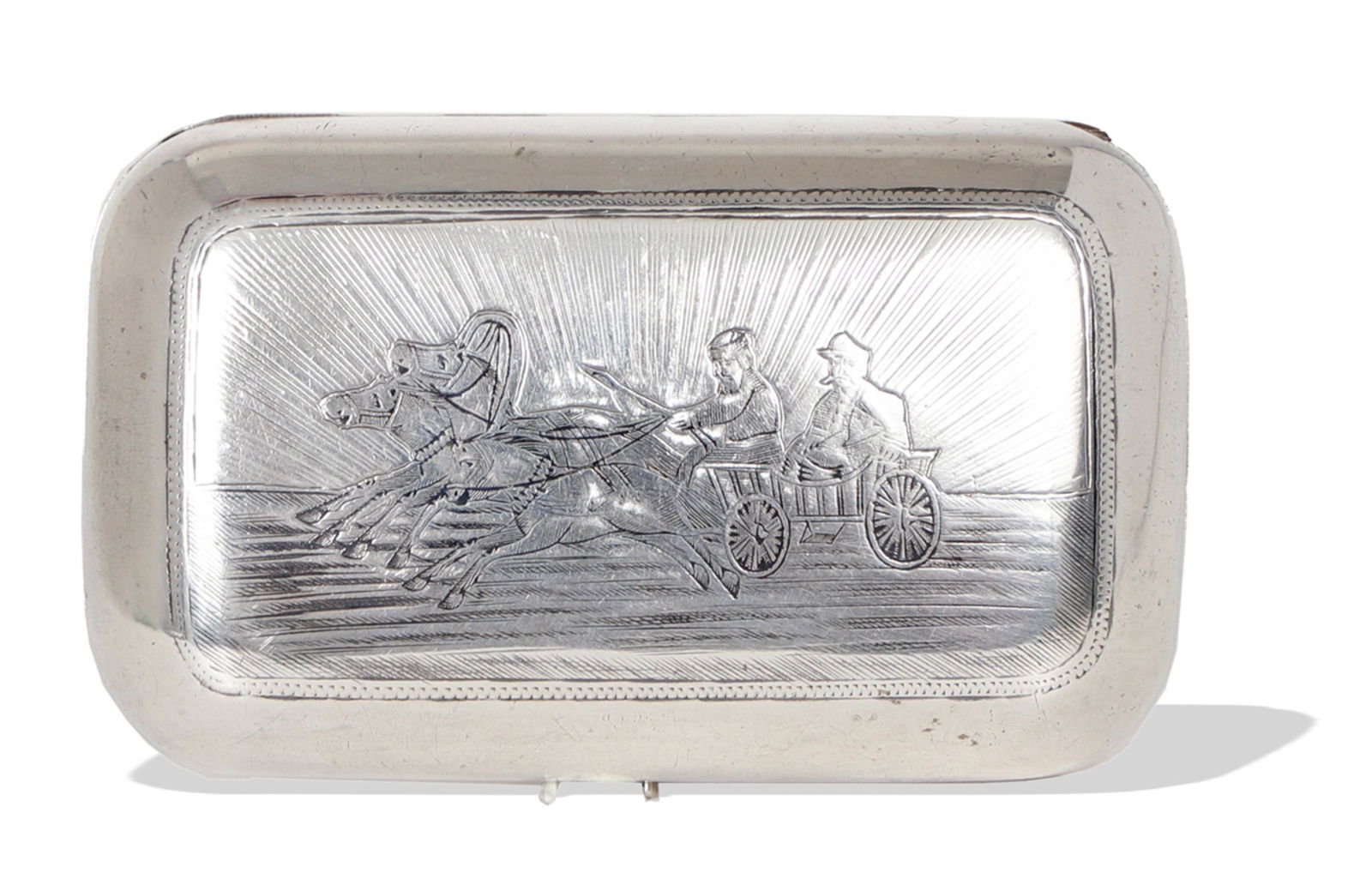 Russian Niello Sterling Cigar Case, Moscow 1880 (1 of 6)