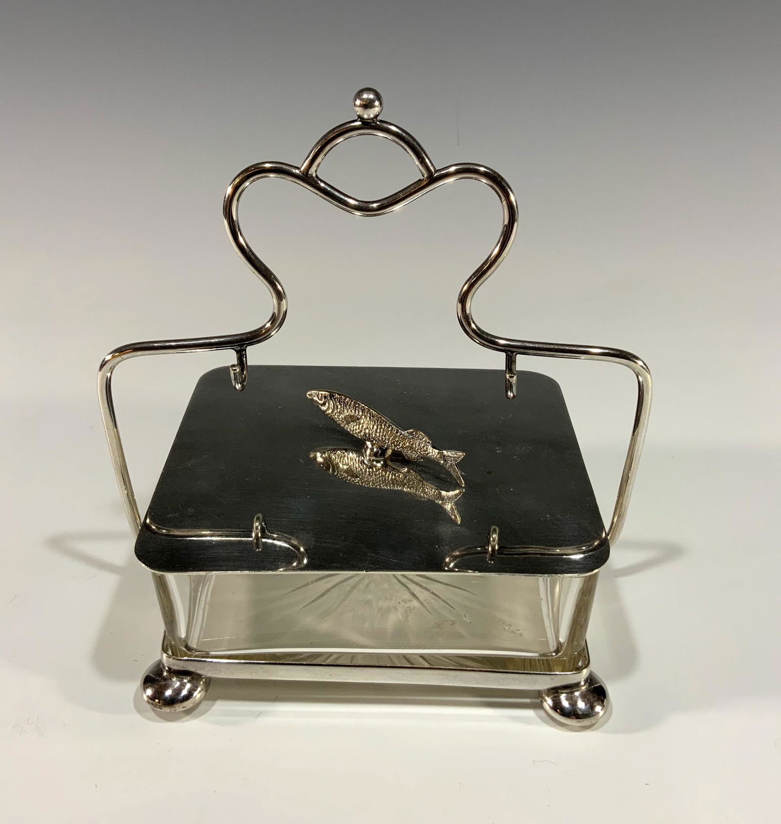 Robert Pringle Silverplate and Glass Sardine Box (1 of 8)