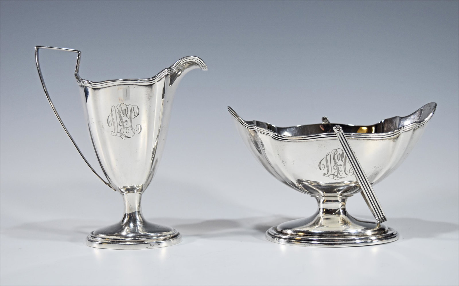 Gorham Plymouth Sterling Creamer and Sugar Basket (1 of 6)