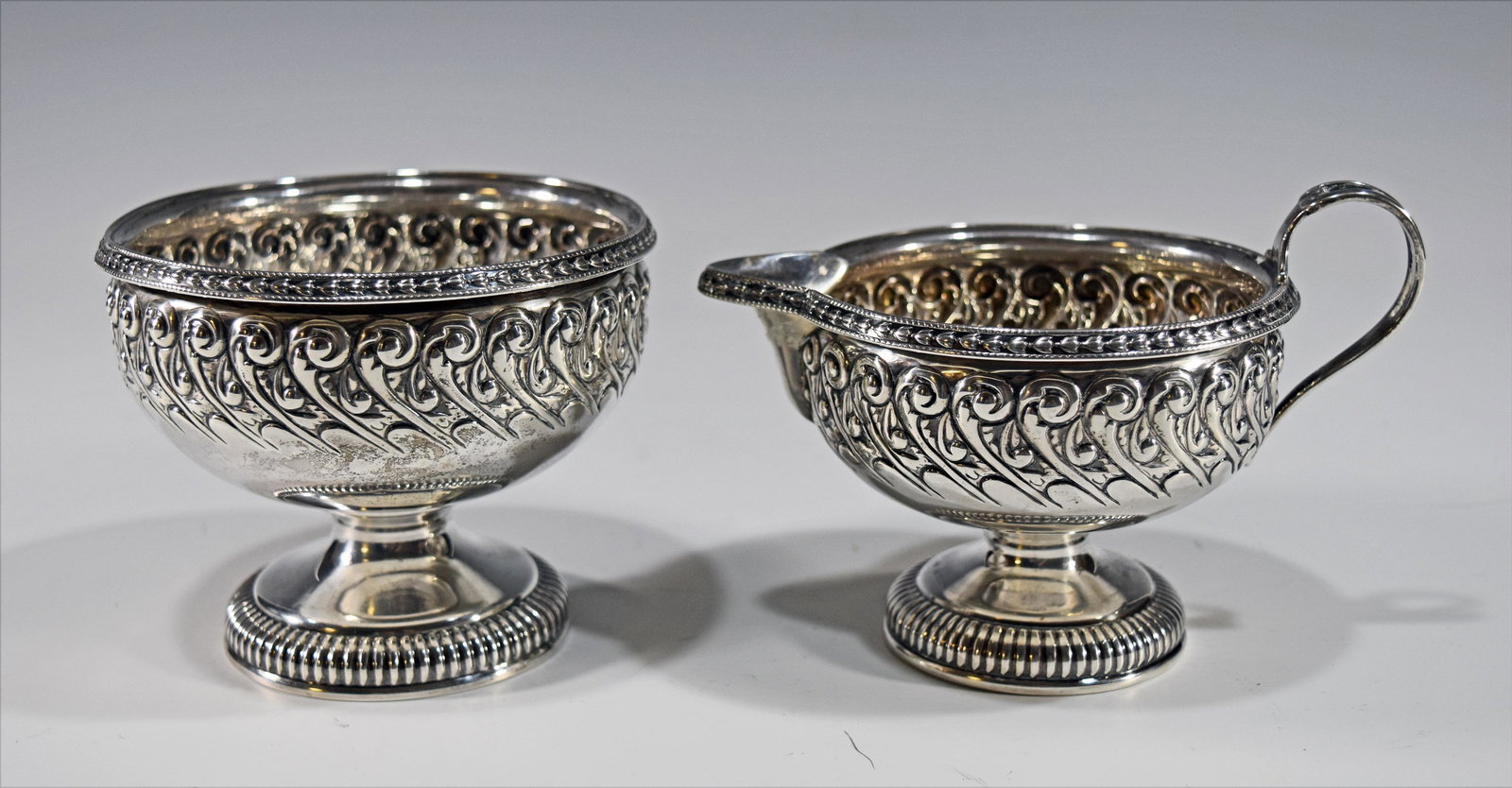 19th Century Gorham Sterling Silver Sugar and Creamer (1 of 6)
