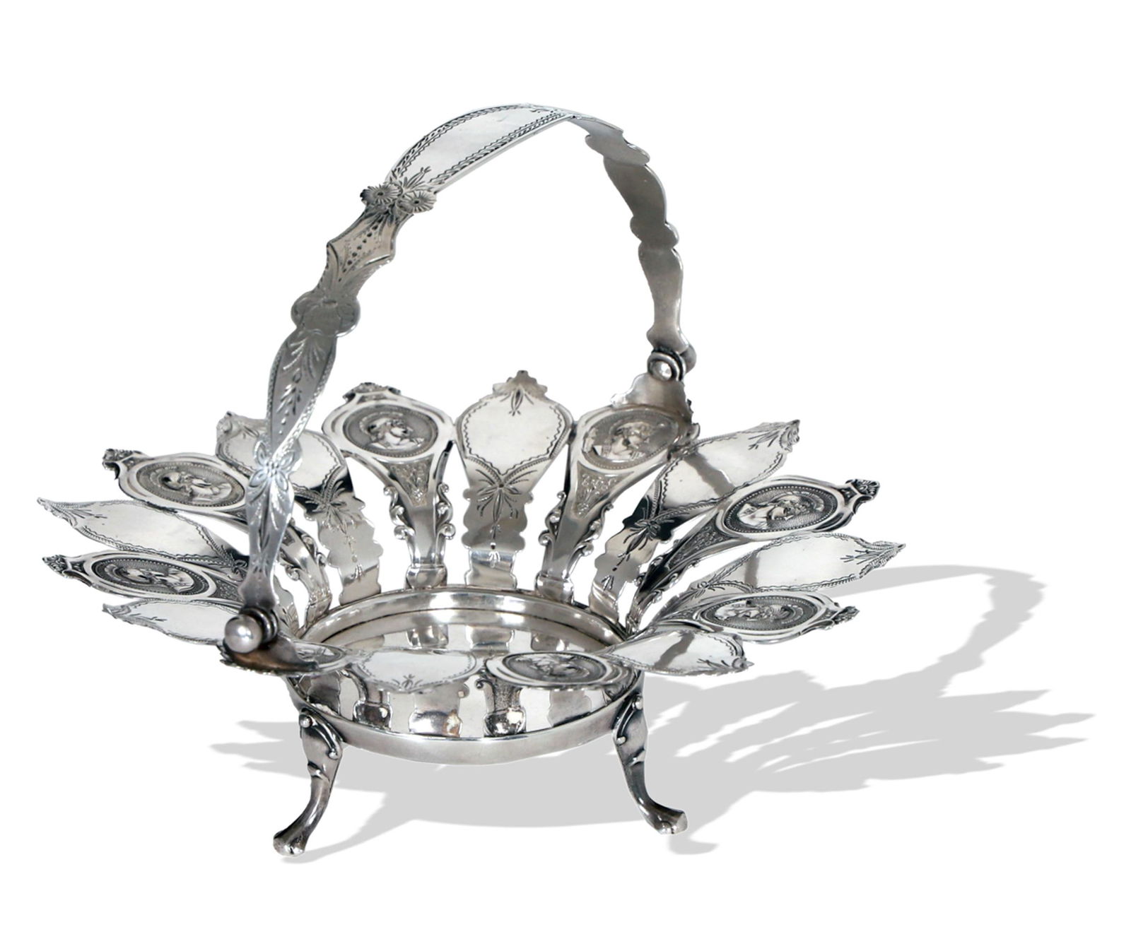 Albert Coles, Coin Silver Basket Circa 1850 (1 of 4)