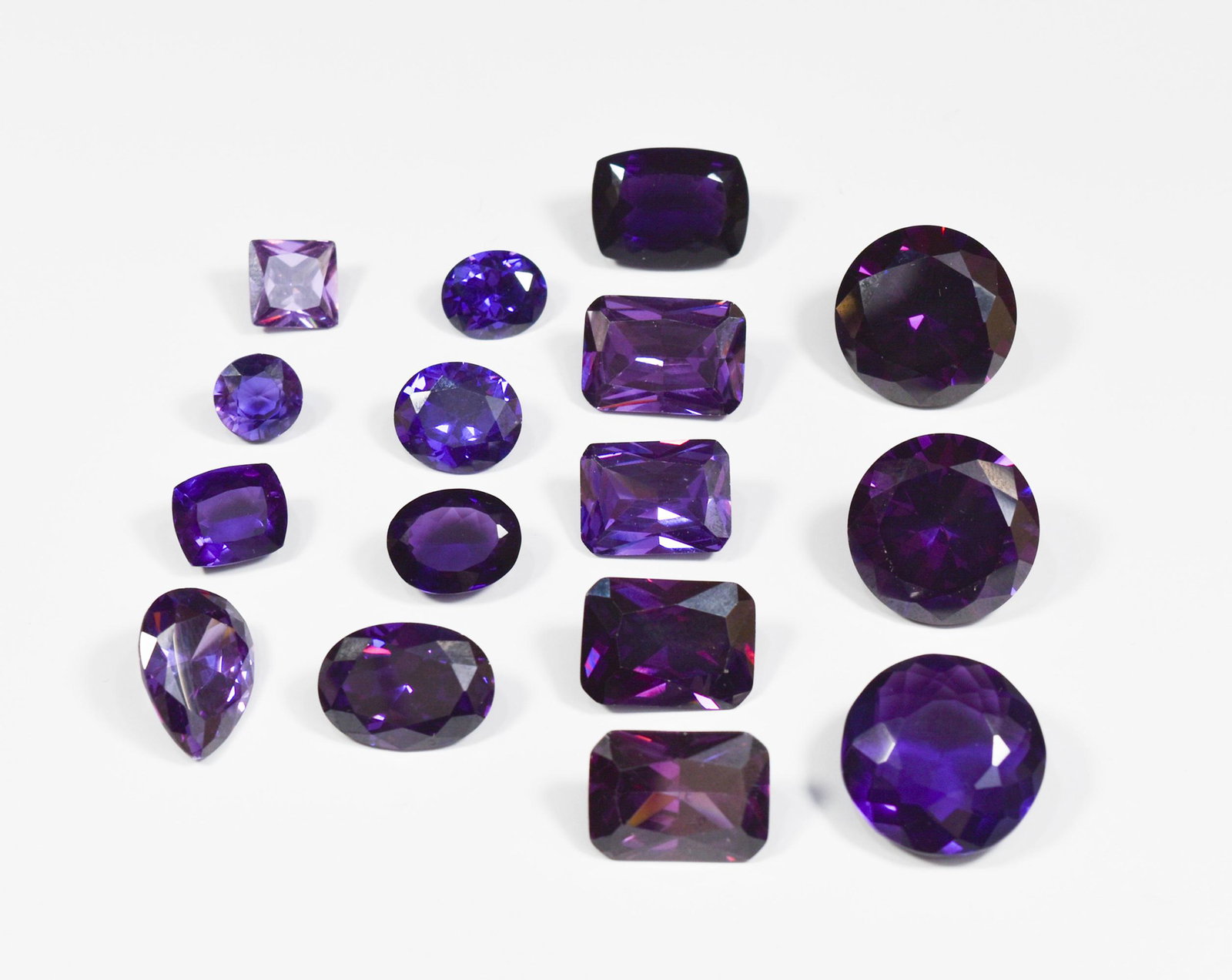 16 Faceted Amethysts, Round, Pear, Emerald Cuts + (1 of 9)