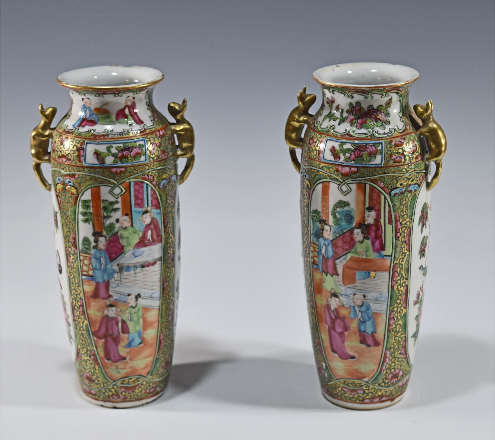 Pair of Chinese Canton Export Vases, Late 19th Century (1 of 4)