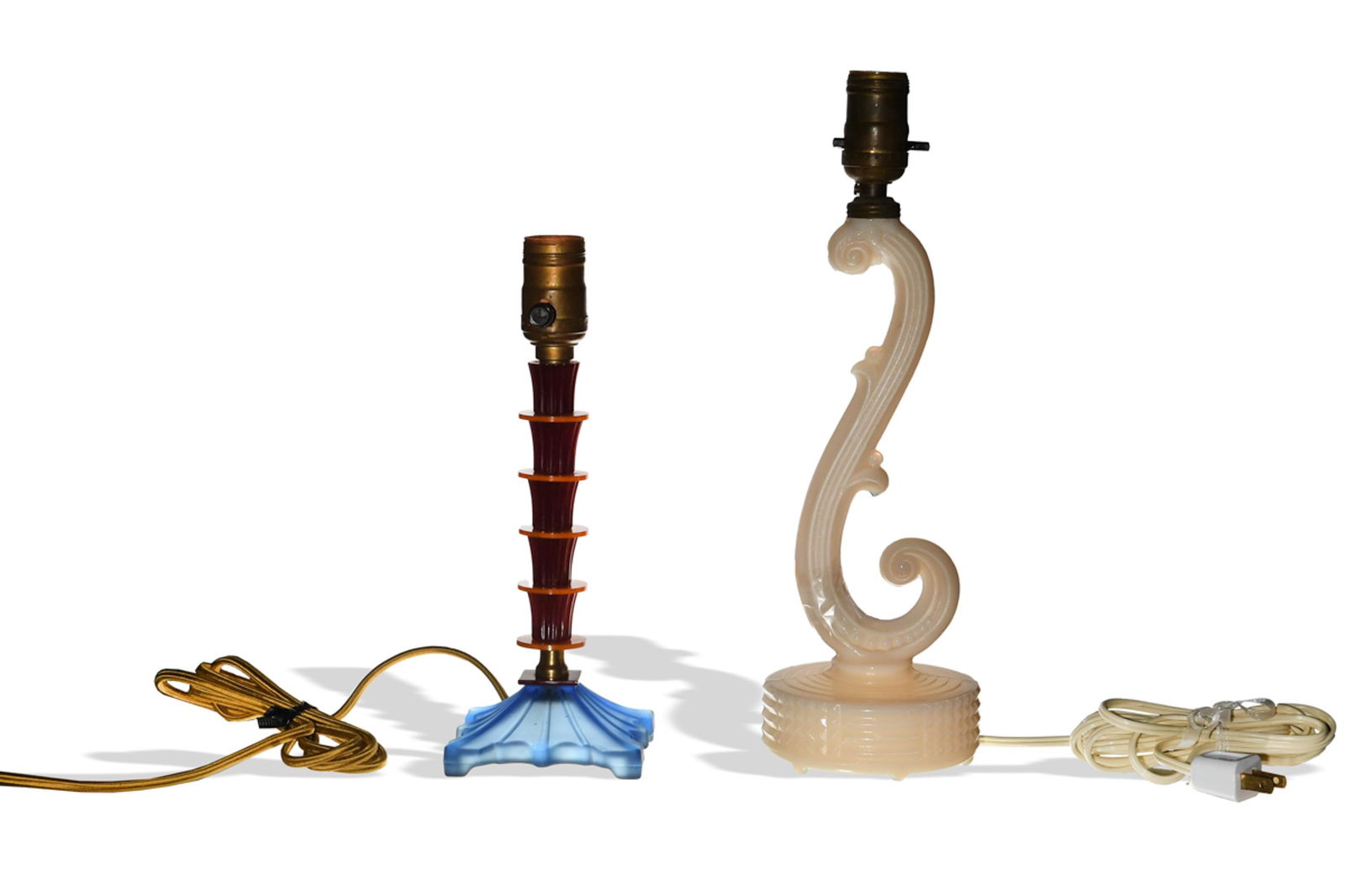 2 Art Deco Glass and Catalin Lamps (1 of 6)