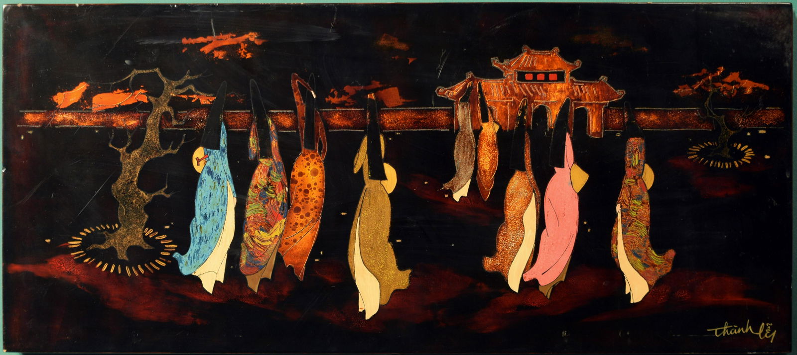 Nguyen Thanh Le, Lacquer on Wood Painting (1 of 4)