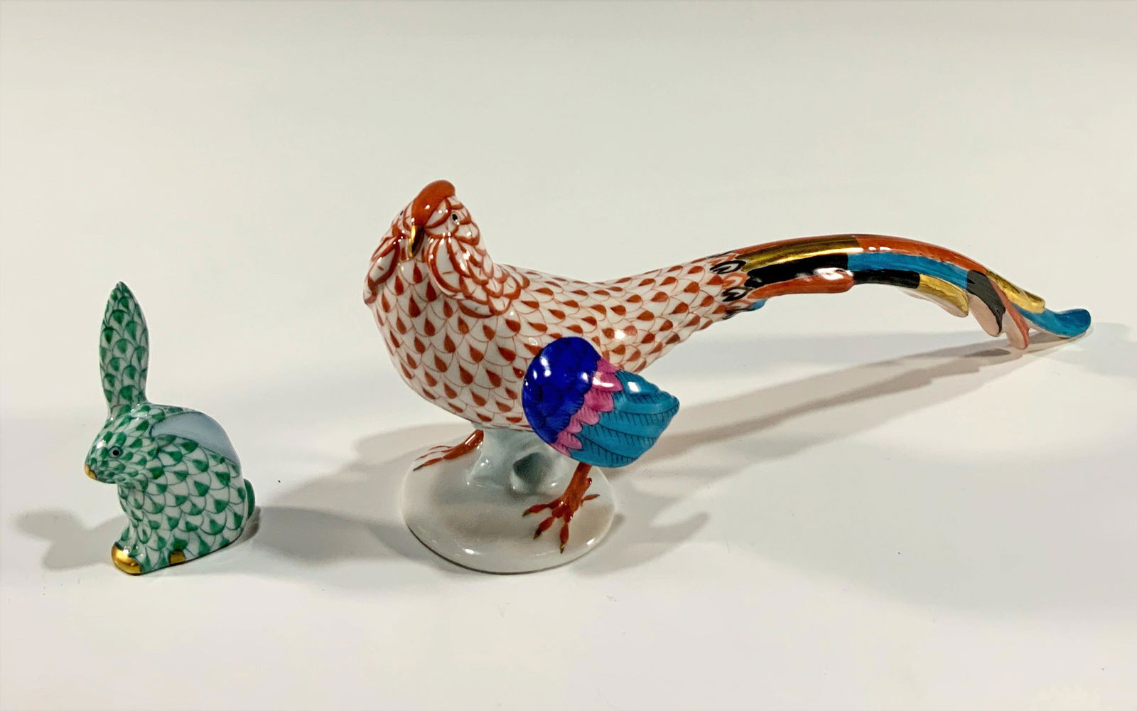 2 Herend Porcelain Pheasant and Rabbit (1 of 5)