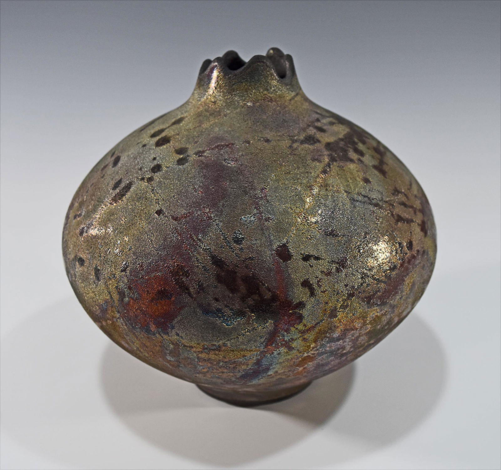 Studio Pottery Raku Pot by Richard Rosas, 2003 (1 of 5)