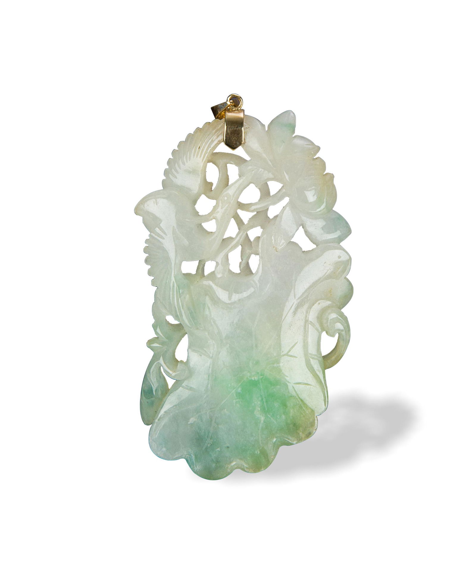 Chinese Jadeite Lotus Plaque, 19th Century (1 of 3)