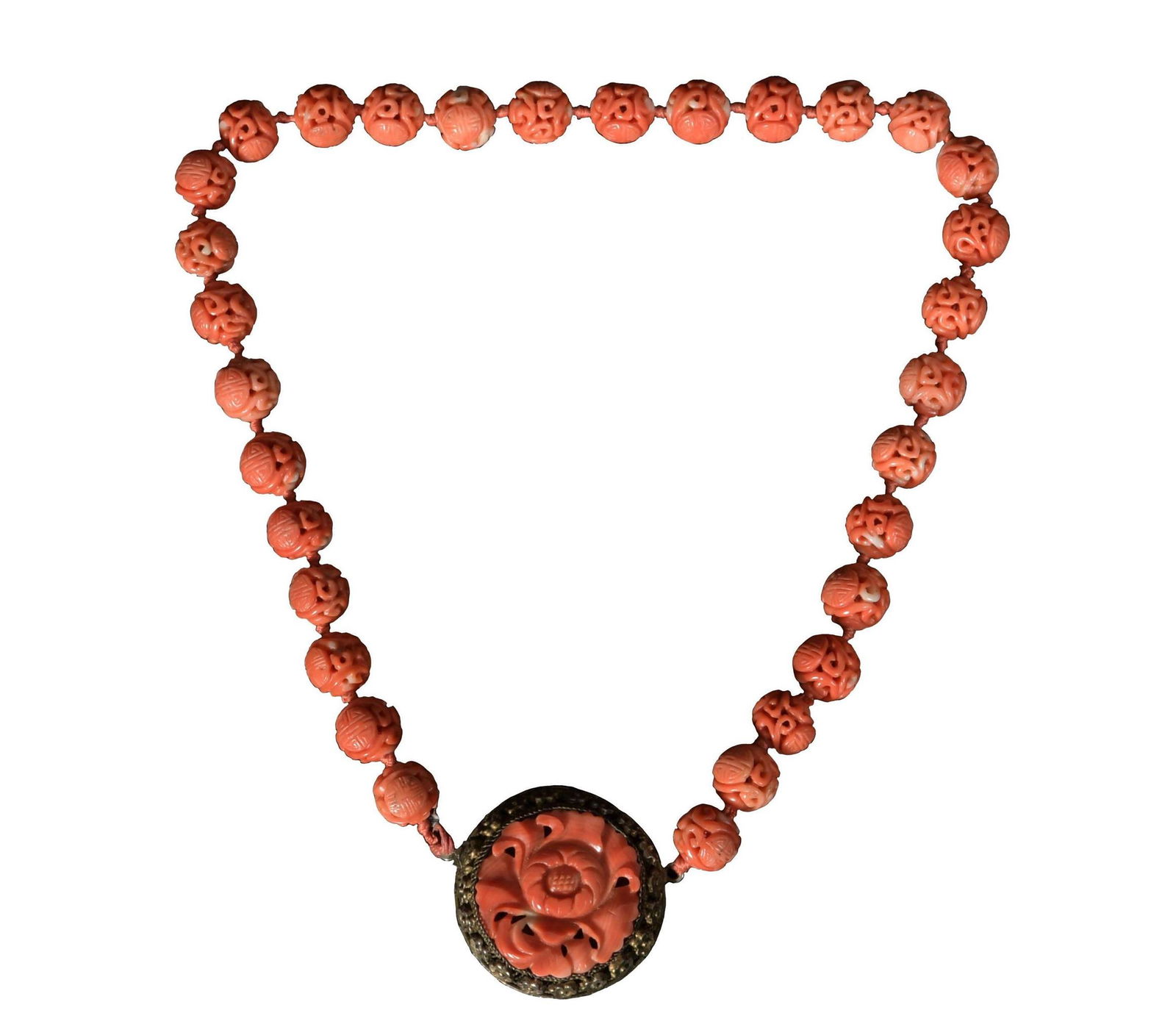 Chinese Coral Necklace, 19th Century (1 of 4)