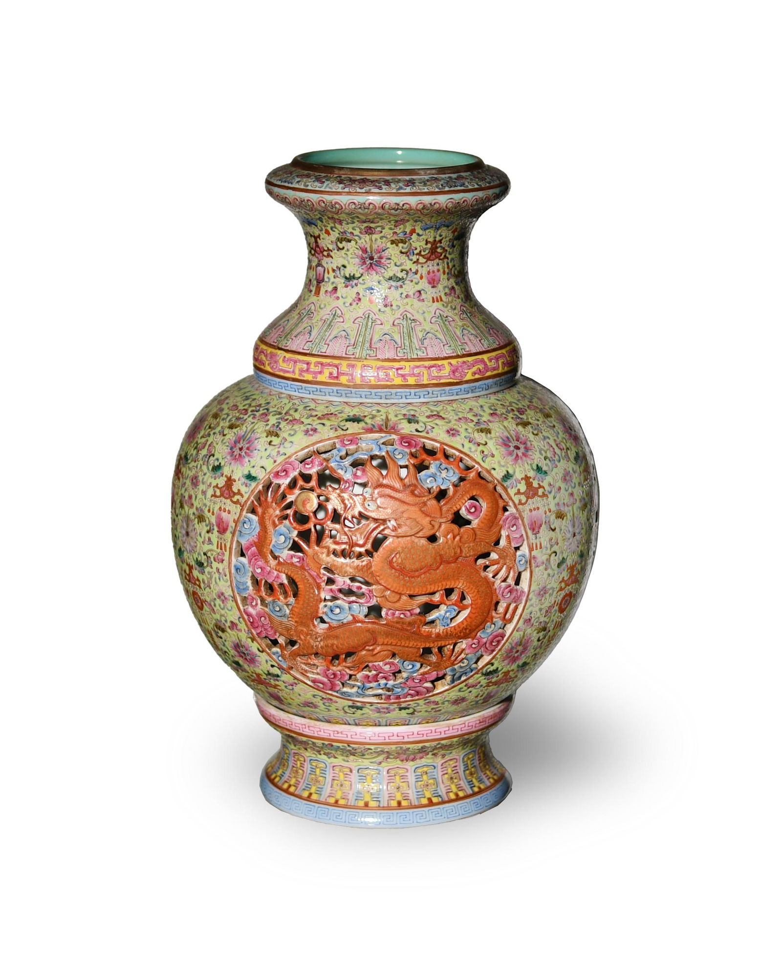 Chinese Carved Porcelain Lamp, Republic Period (1 of 14)
