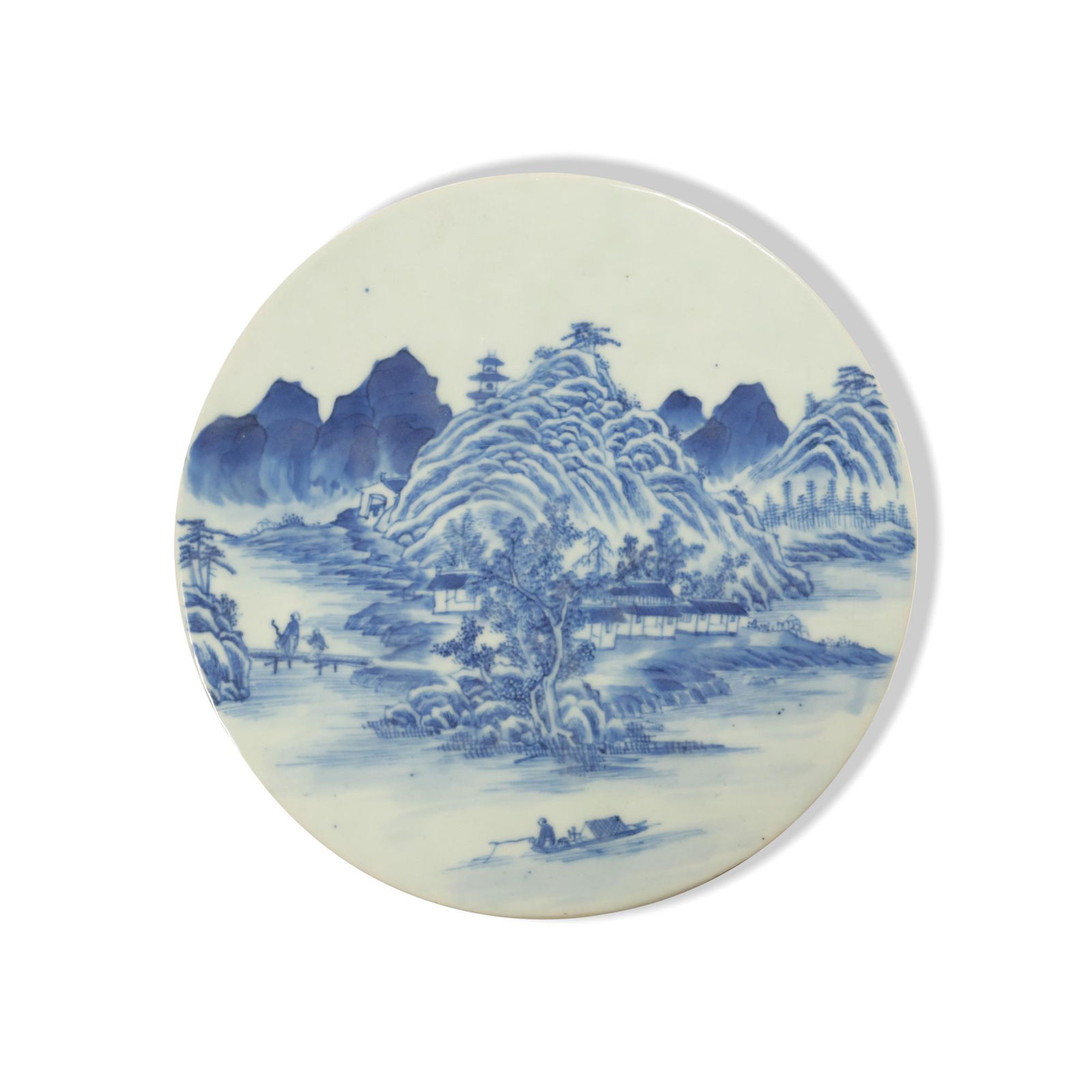 Chinese Blue and White Porcelain Plaque, Early 19th (1 of 5)