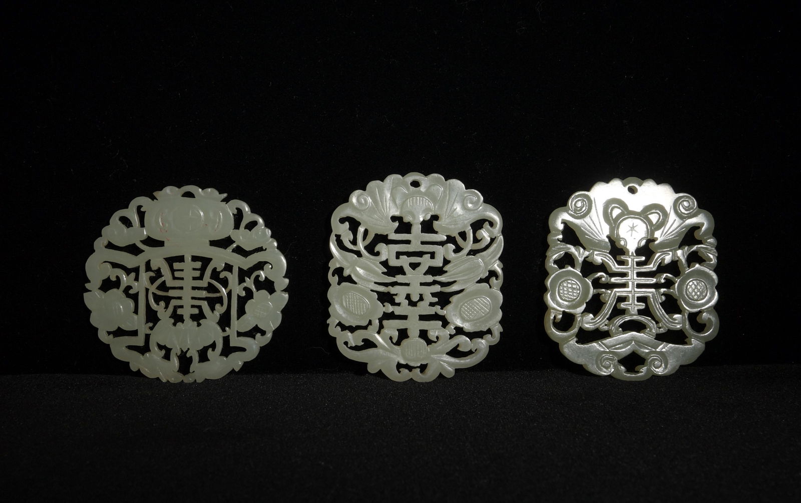 3 Chinese Reticulated Jade Plaques, 19th Century (1 of 5)