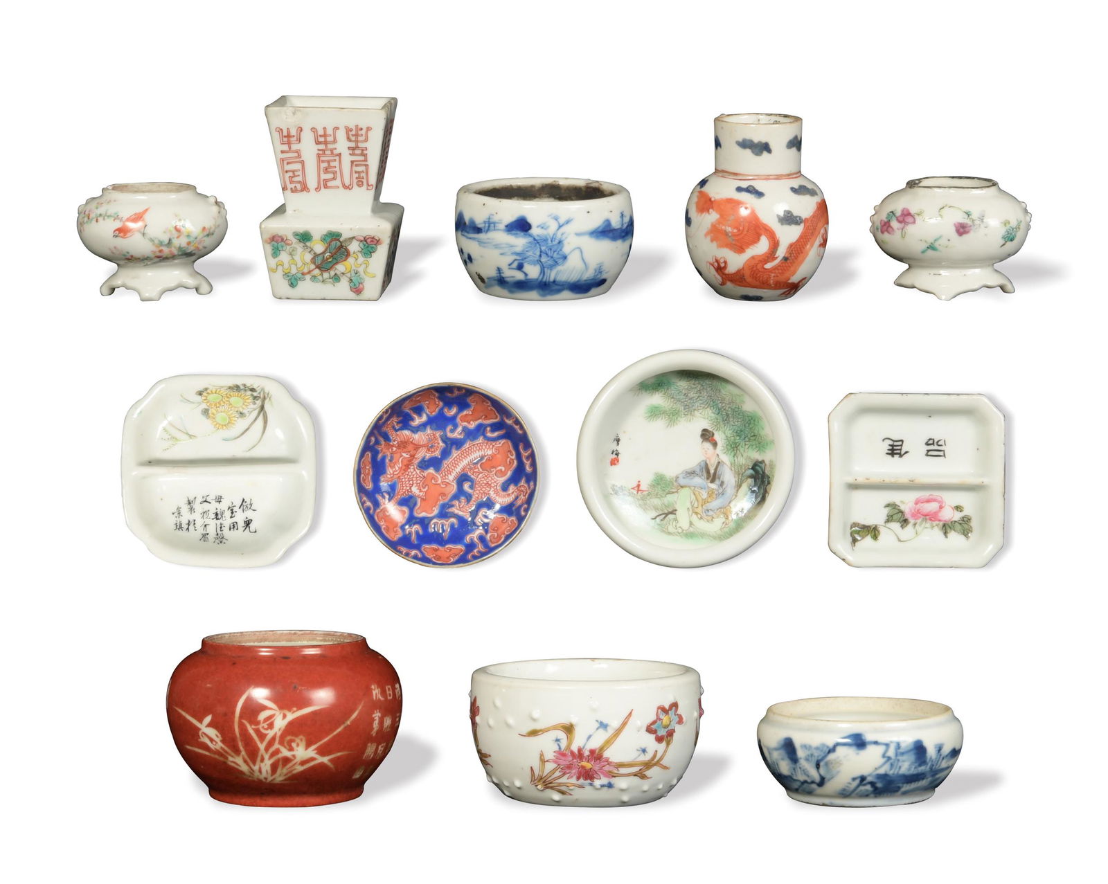 12 Chinese Porcelain Scholar Objects, 18/19th Century (1 of 15)