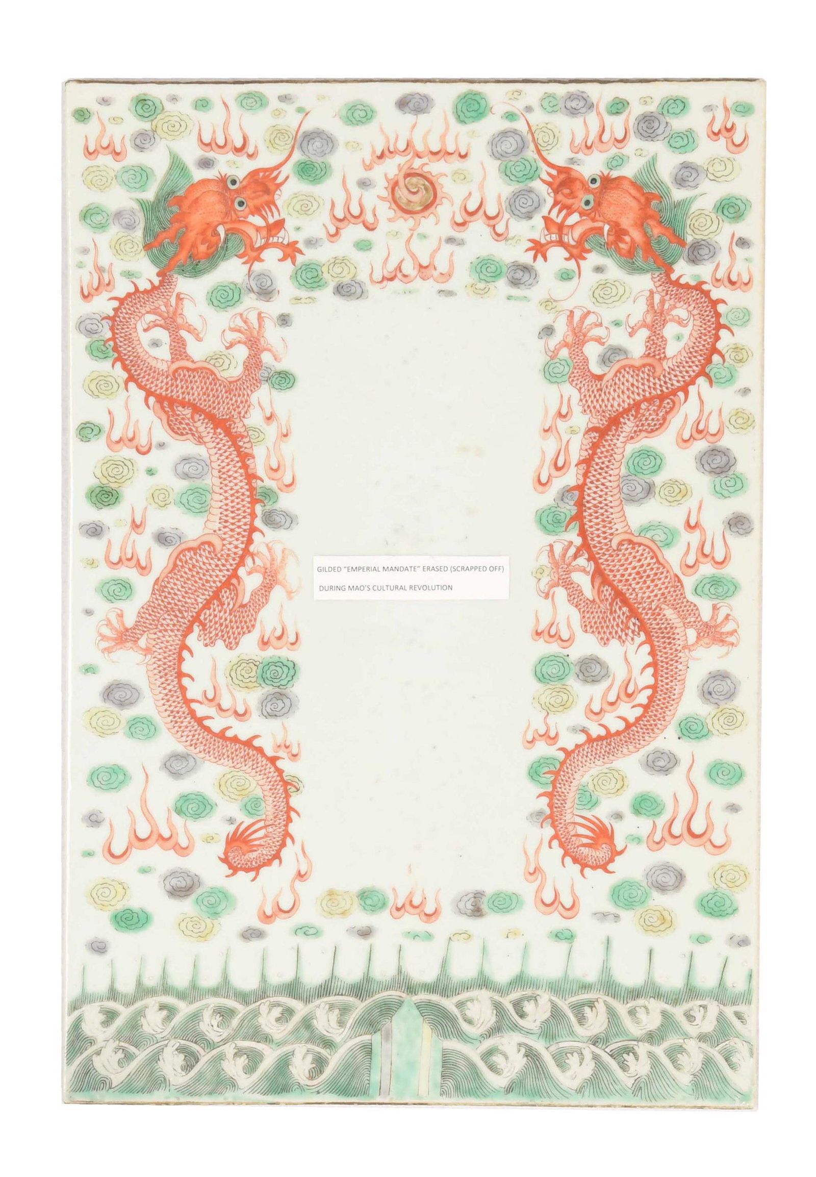 Chinese Wucai Dragon Plaque, Late 19th Century (1 of 9)