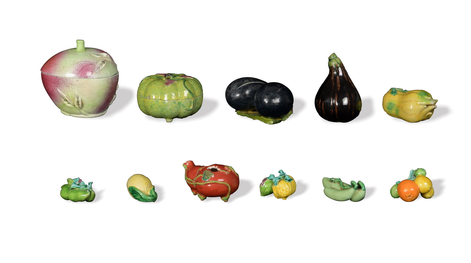 11 Chinese Porcelain Fruits, 19th Century (1 of 7)