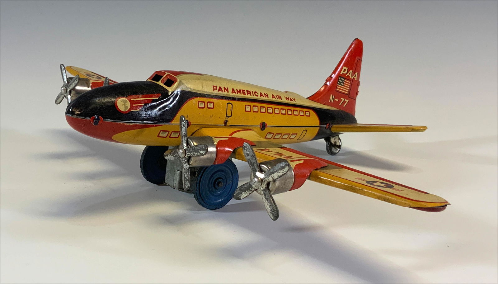 Tin Friction Pan Am DC-4 Made in Occupied Japan (1 of 10)