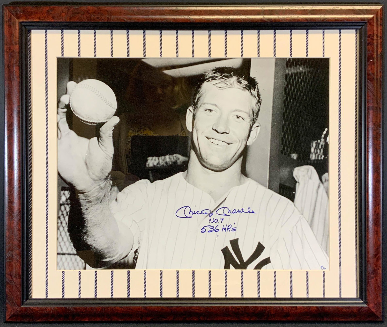 Large Framed and Signed Mickey Mantle Photo 4/50 (1 of 6)