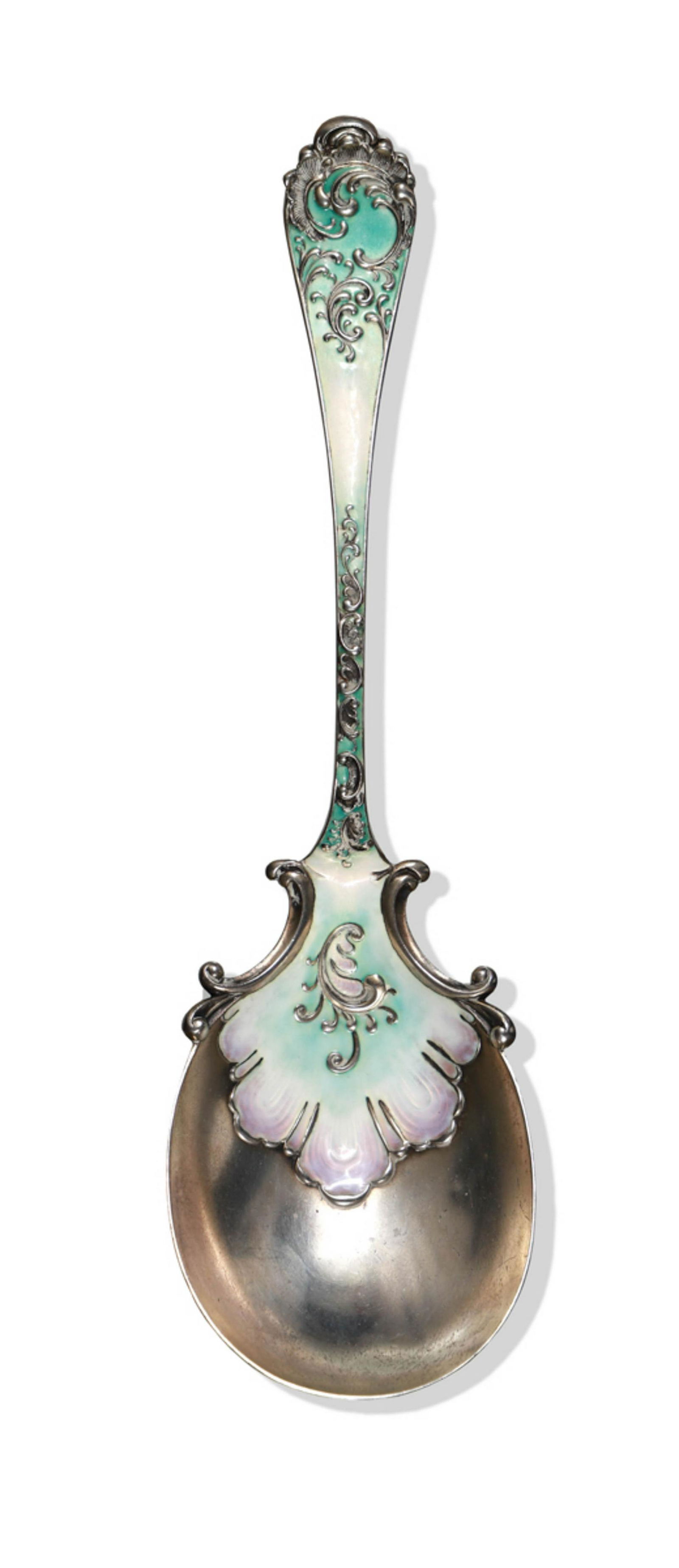 George Shiebler, Enameled Sterling Serving Spoon (1 of 3)