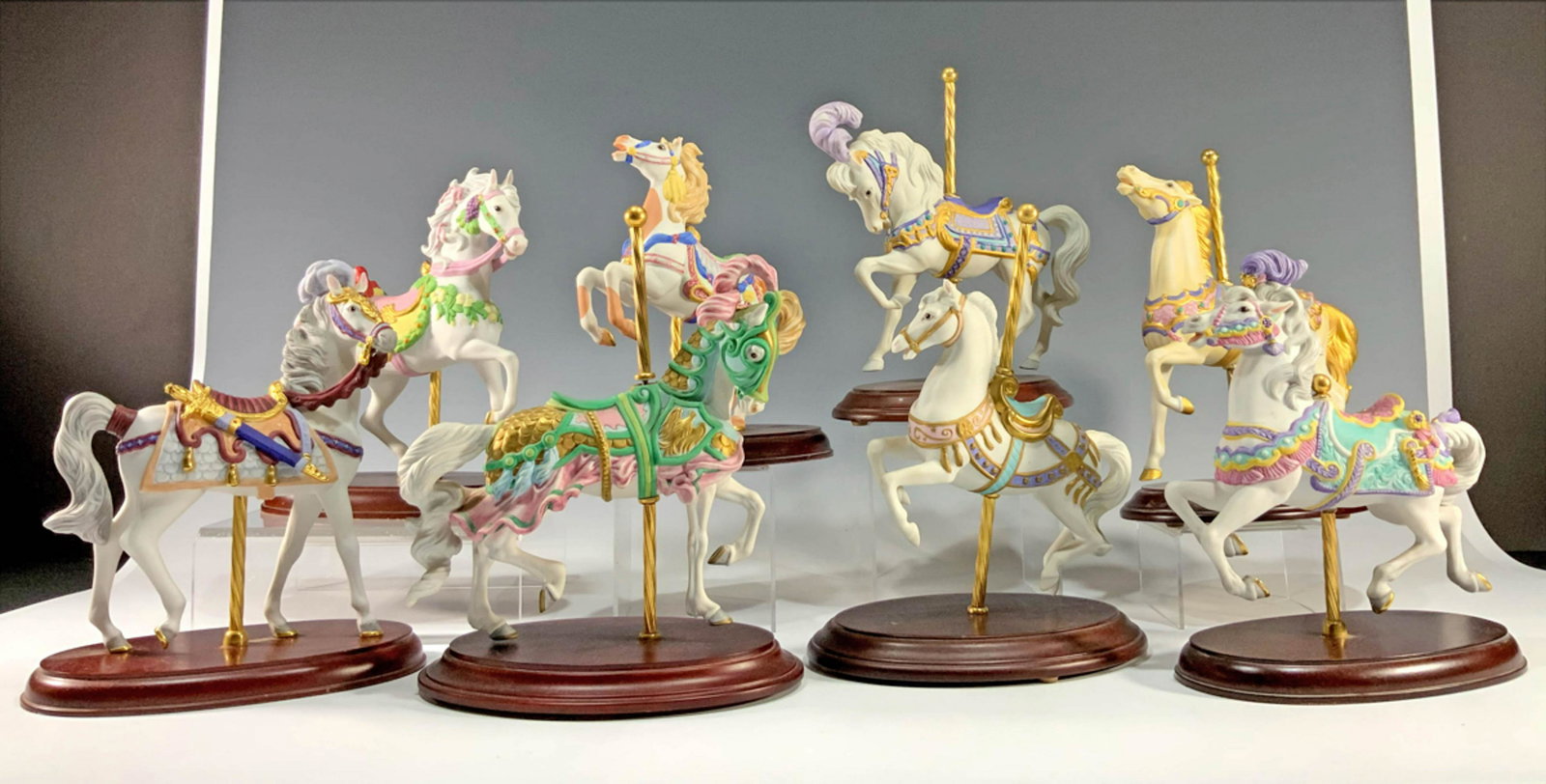 8 Porcelain Carousel Horses, Franklin Mint and Lenox (1 of 3)