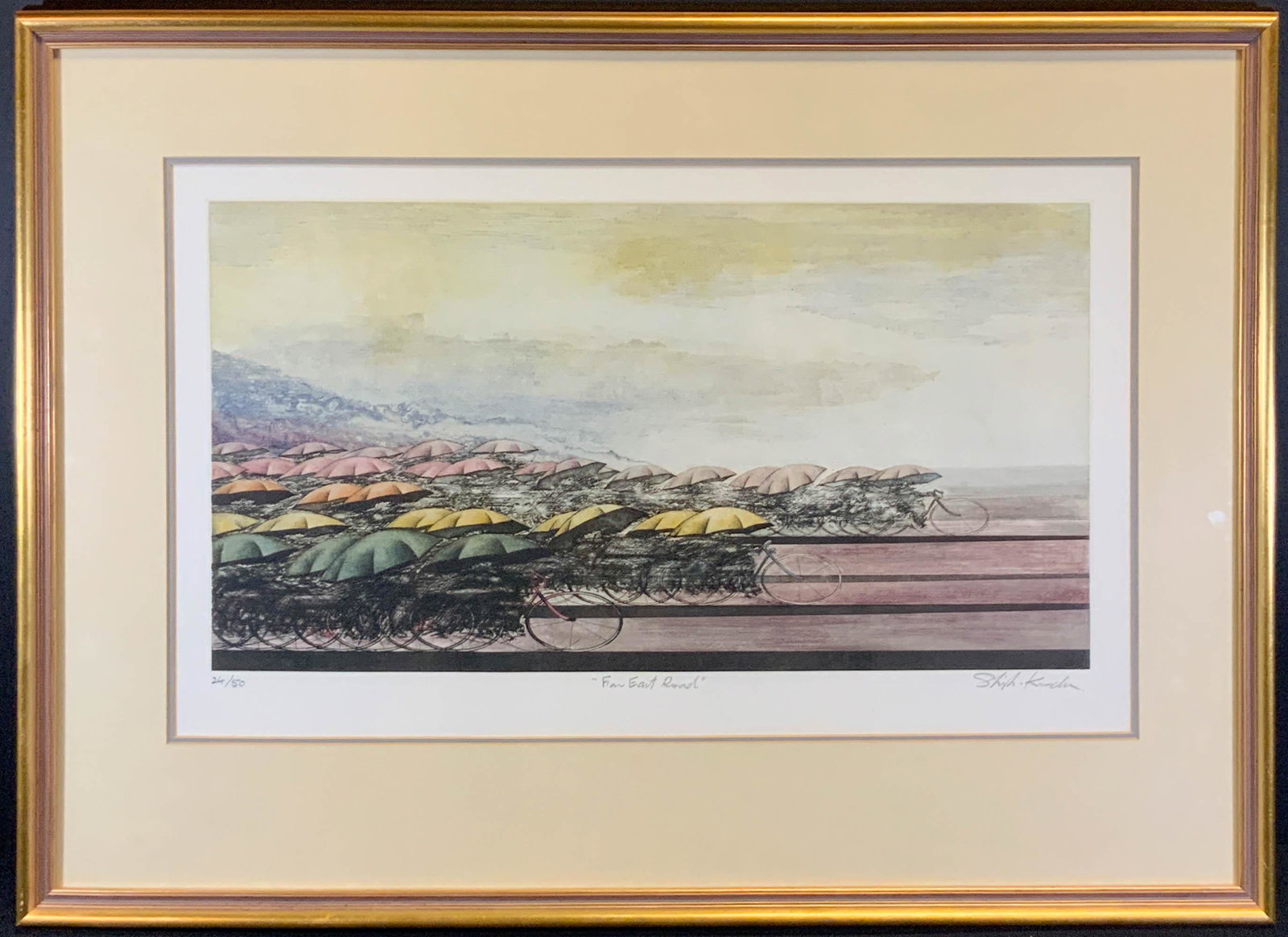 Shigeki Kuroda Color Etching "Far East Road" 24/50 (1 of 6)