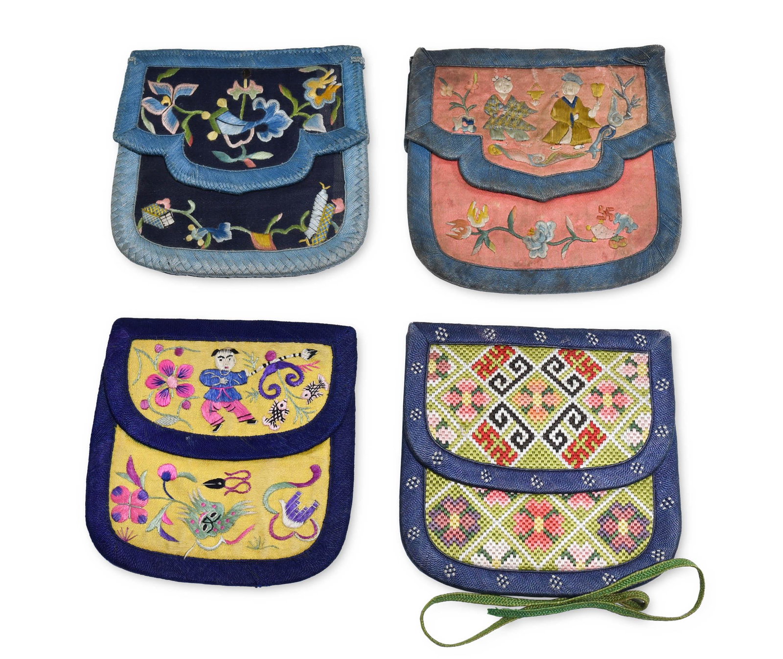 Group of 4 Chinese Silk Purses, 19th Century (1 of 11)
