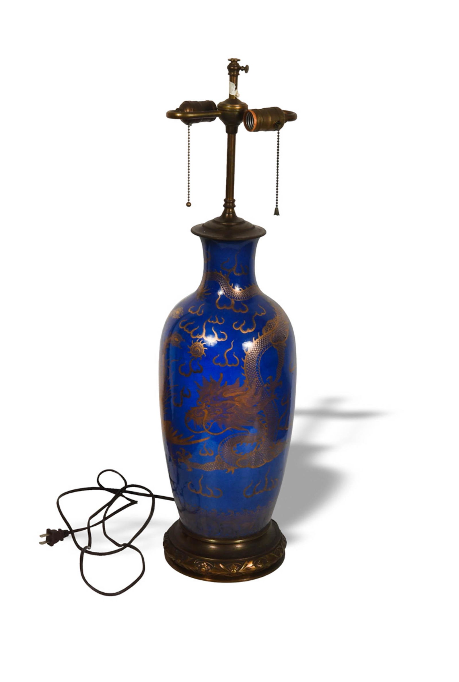 Chinese Gilt Powder Blue Vase, 19th Century (1 of 6)