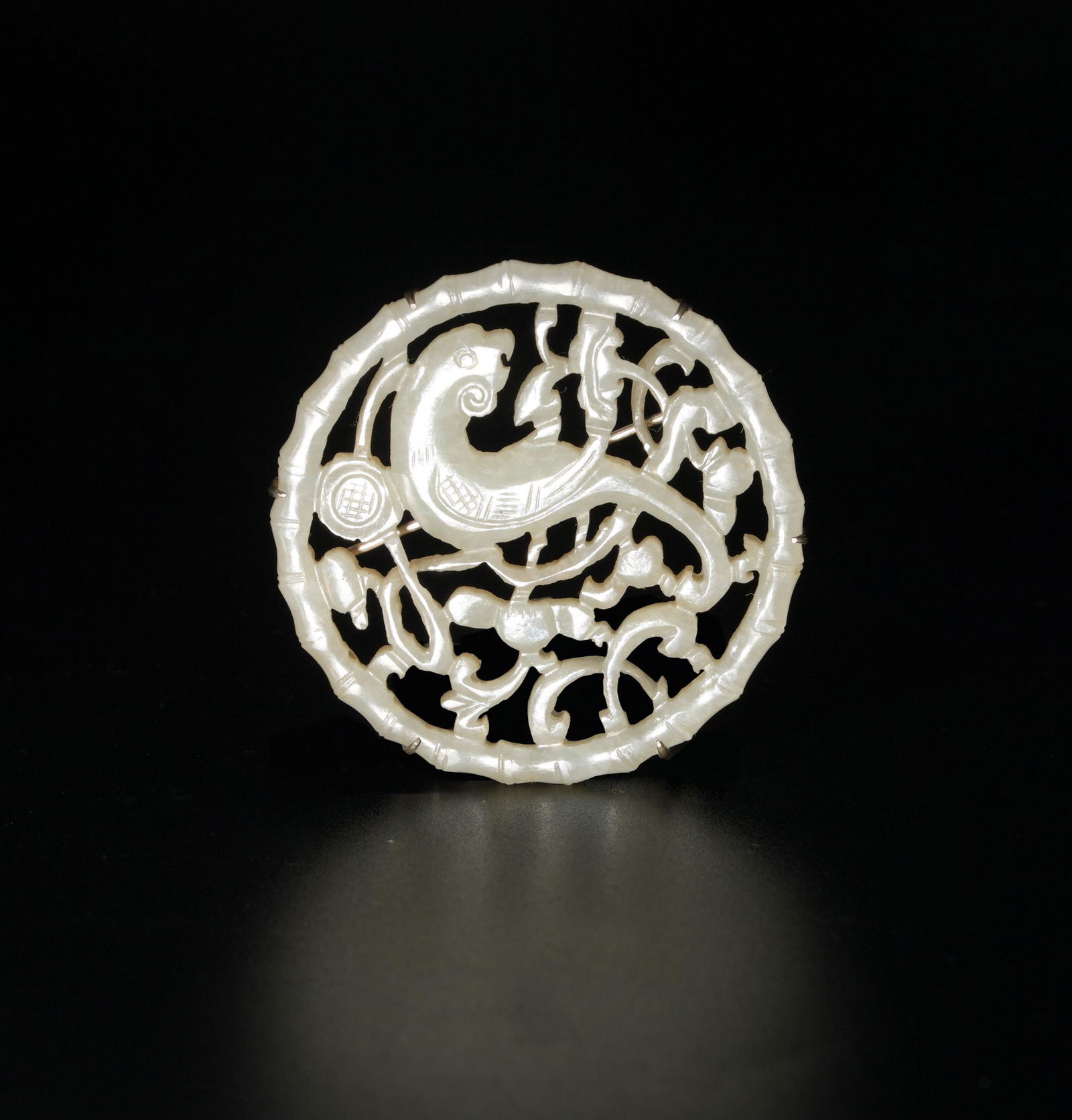 Chinese White Jade Parrot Brooch, 18th Century (1 of 7)