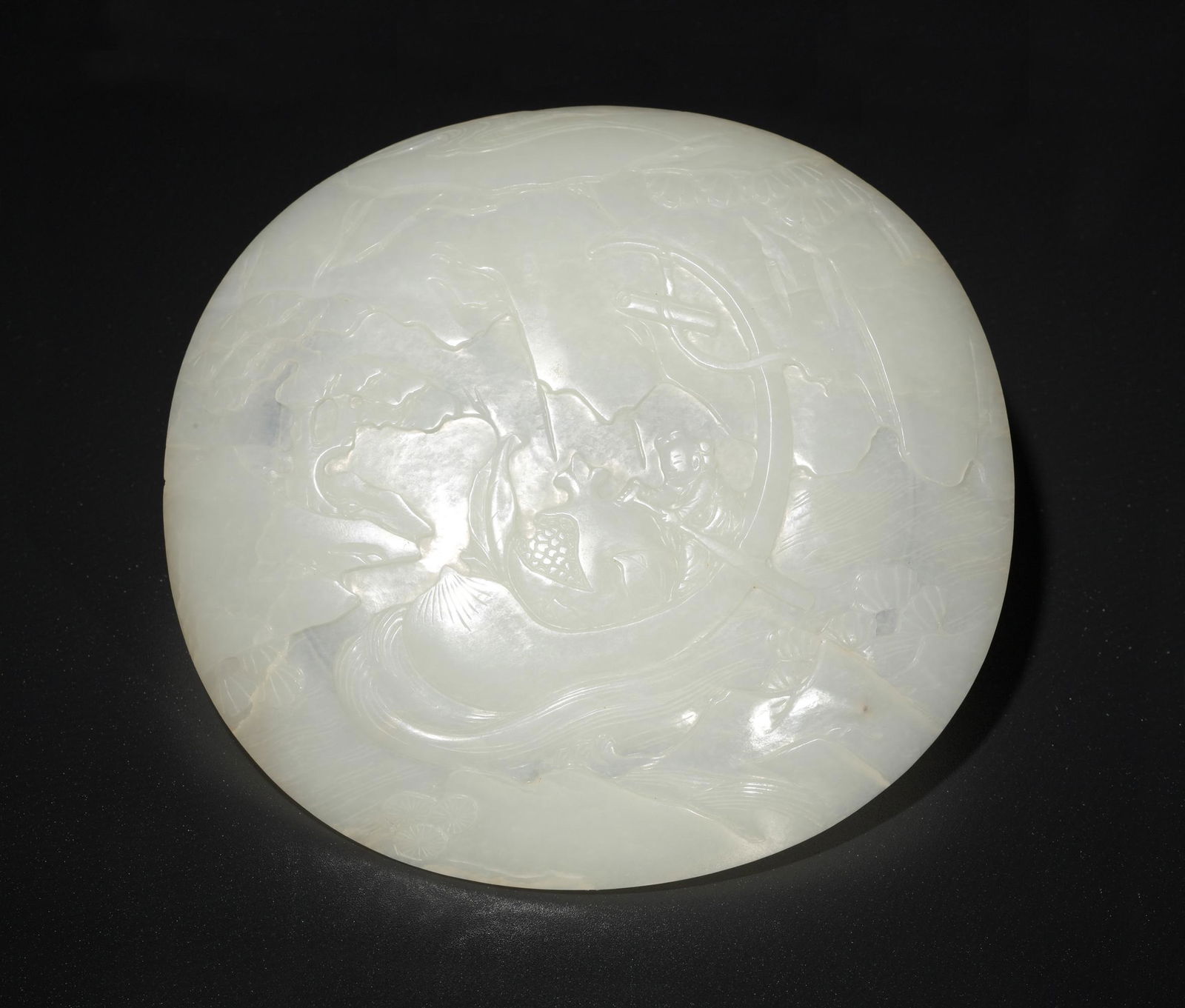 Chinese White Jade Ruyi Head Plaque, 18th Century (1 of 5)
