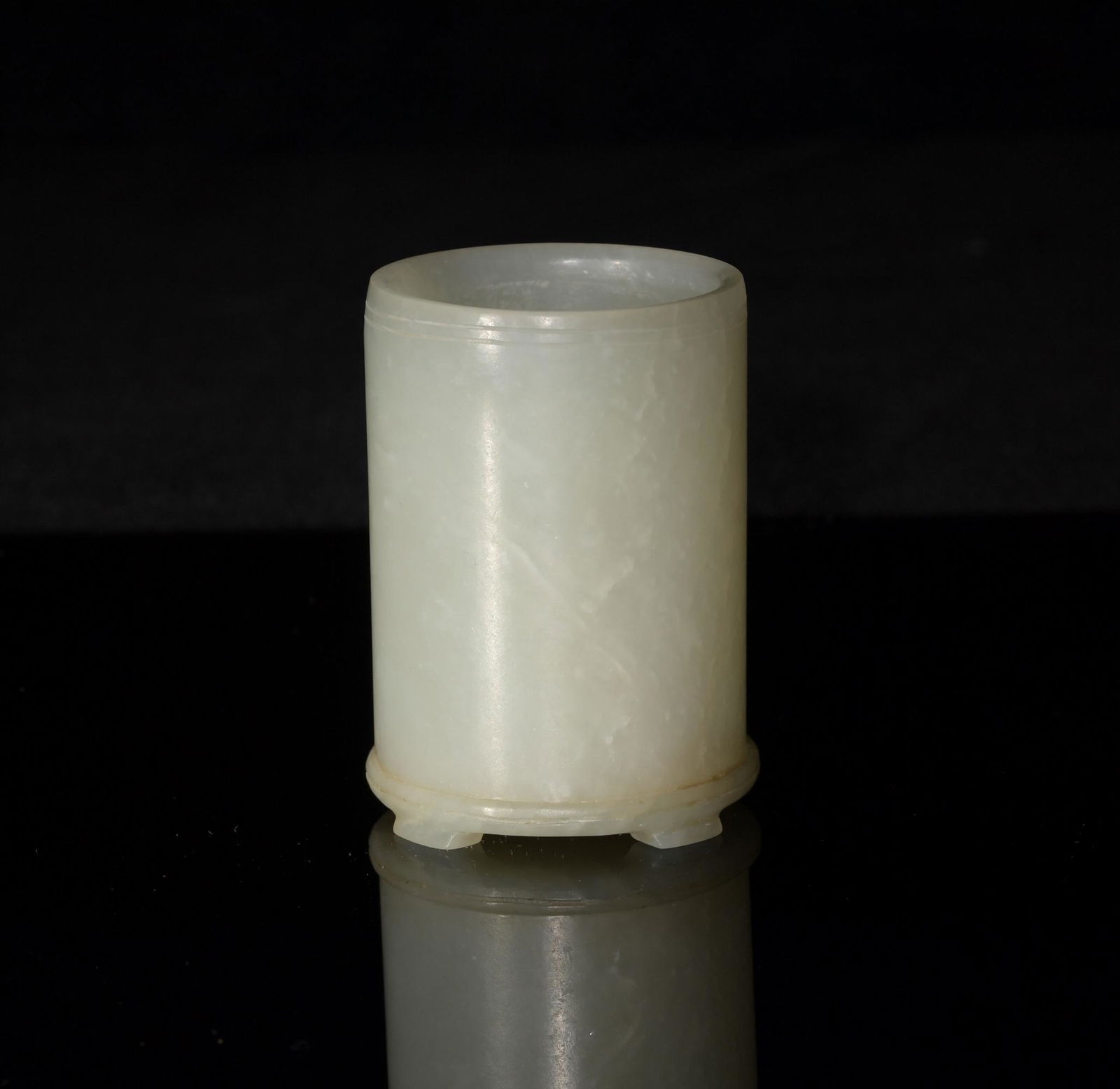 Chinese White Jade Brushpot, 19th Century (1 of 6)